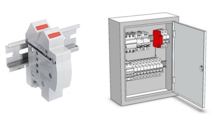 Монтаж огнетушителя на дин рейку